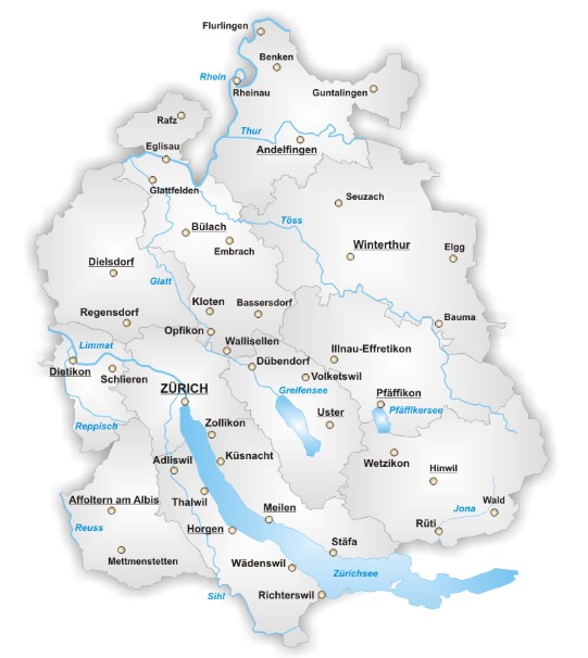 Harta Cantonul Zurich