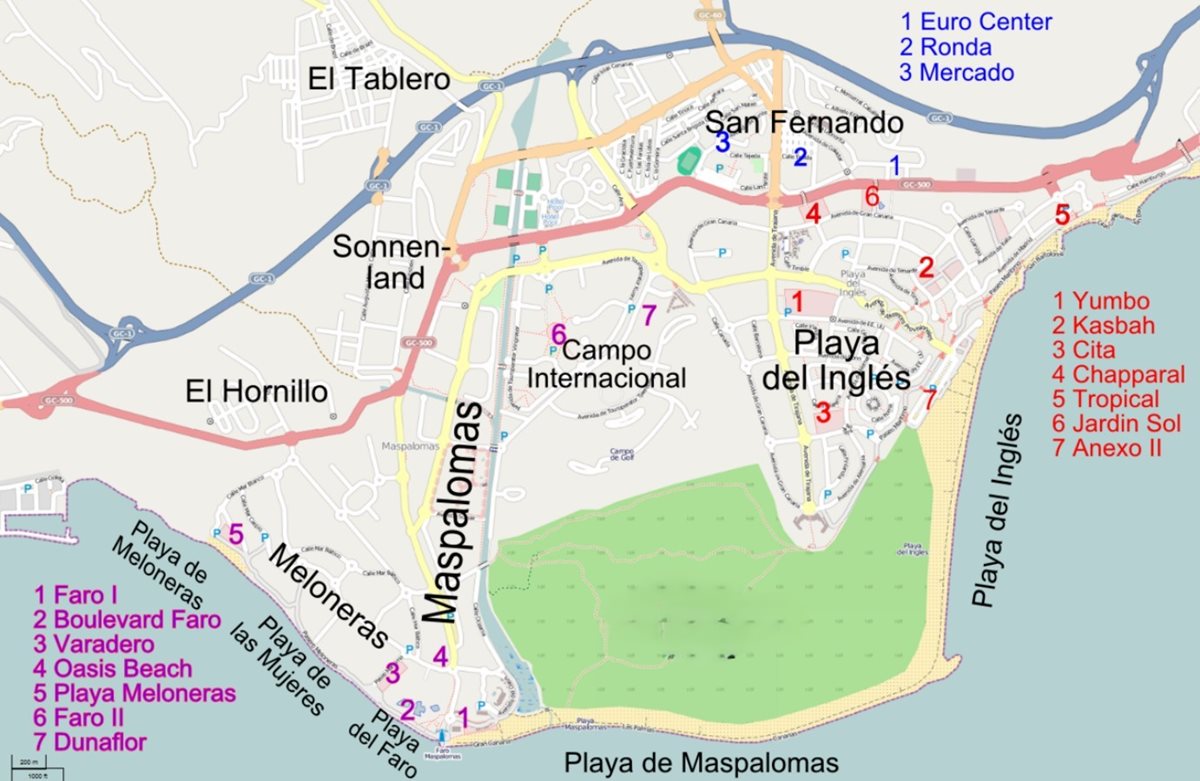 Harta Playa del Inglés