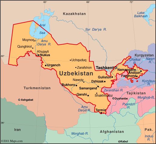 Harta Uzbekistan
