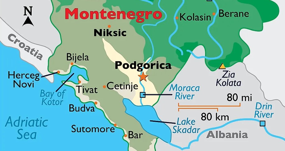 harta Coasta Muntenegru