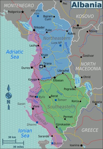 Harta Albania de sud