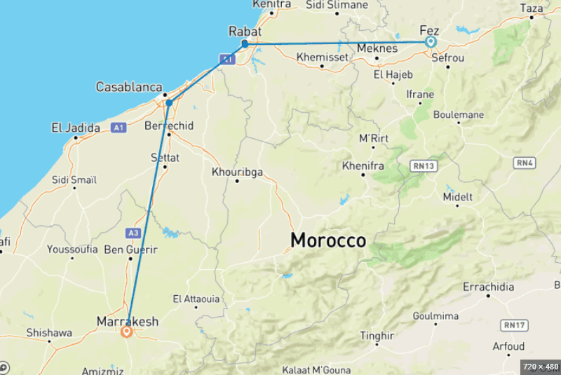 Harta Coasta Atlanticului Maroc