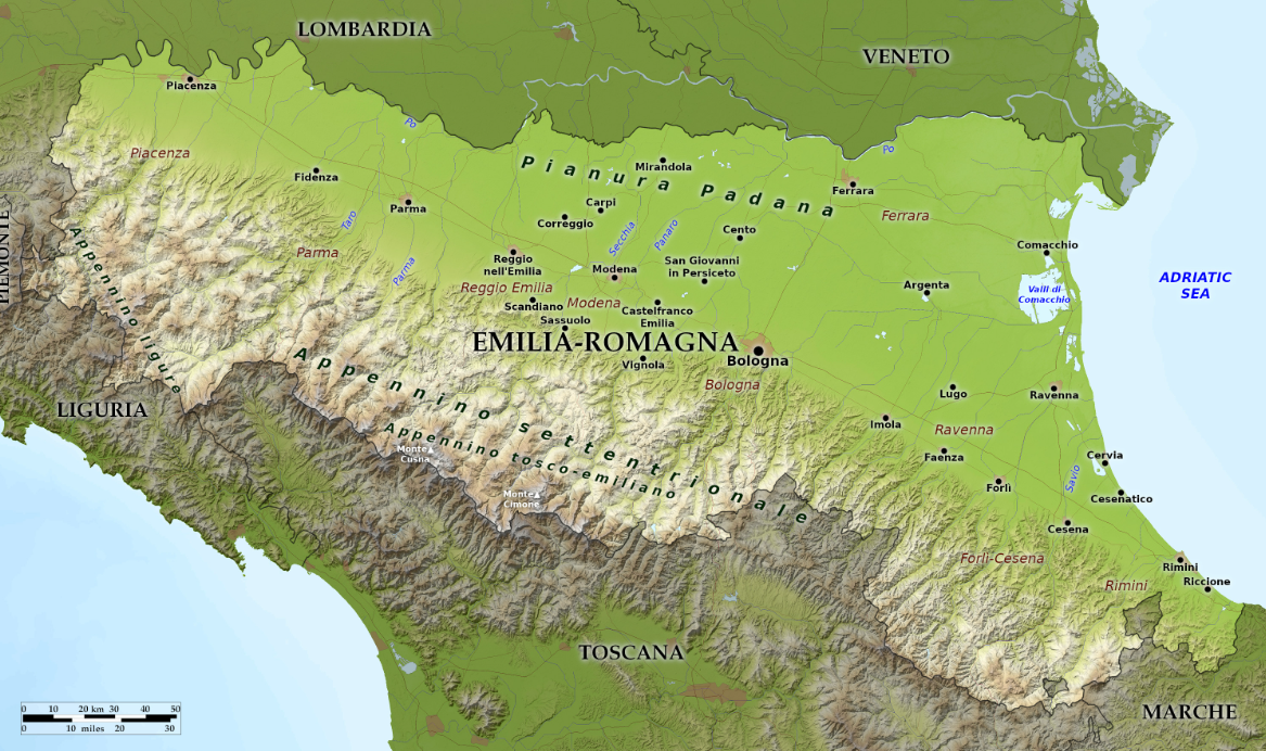 Harta Emilia-Romagna